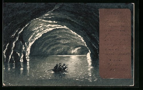 Barca remi una grotta - barca,