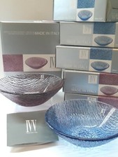 Ivv HANDMADE 6 Coppe Coppette DOLCI FRUTTA Ciotole Cm.16x7 AMETISTA BLU VETRO