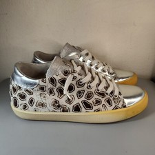 Sneakers casual da donna con corona in pelle stampa animalier taglia EU 37 US 6,5