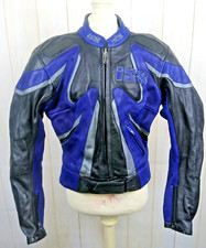 Giacca Moto IXS Pelle Nero Blu