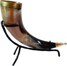 Tazza Medievale Vichingo, Corno Di Bue, Tazza Con Tavolo Da Ufficio, Supporto in