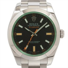 Rolex Milgauss 116400GV SS AT quadrante nero 1 collegamento aggiuntivo