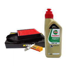 KIT TAGLIANDO KYMCO AGILITY PEOPLE 125 150 200 CASLTROL 10W40 FILTRO ARIA CANDEL