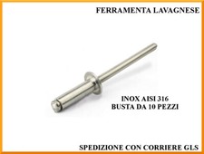 Rivetti a strappo standard in acciaio inox aisi 316  in busta da 10 pezzi