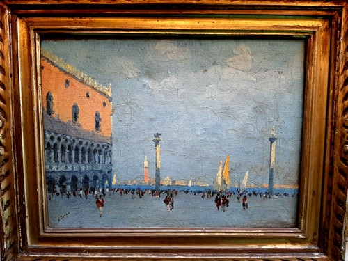 Dipinto venezia piazza san - venezia,