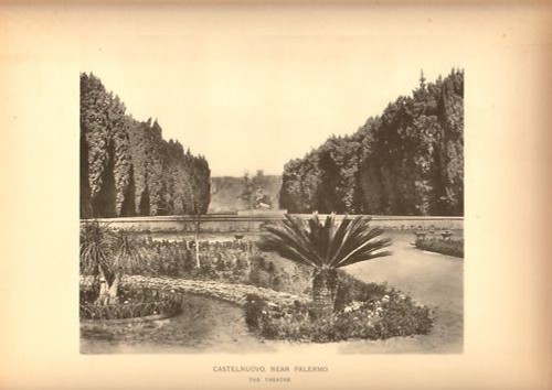 1906 stampa disegno giardino