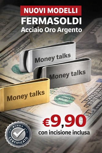 Fermasoldi uomo acciaio inox