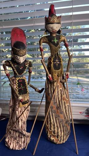 Coppia pupazzi vintage wayang - coppia,
