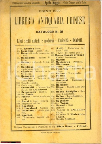 1900 udine libreria antiquaria - udine,