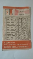 SCHEDINA TOTOCALCIO GIOCATA - COPPA ITALIA Concorso 2 del 30-08-81