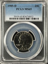 1985-D 25C Washington quarto