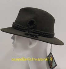 CAPPELLO TIROLESE FELTRO LANA VERDE LODEN TESA LARGA Made in Italy