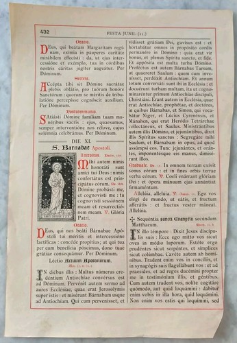 San barnaba apostolo - san, foglio