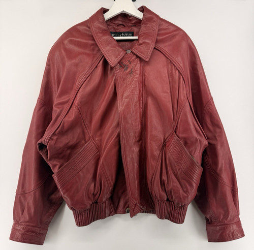 Bomber uomo pelle rosso