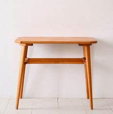 MidCentury Tavolino Deco in betulla con portariviste, design scandi vintage, 60s