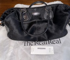 Tod black satchel top - black, handle