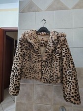 pelliccia/pellicciotto sintetico, copri spalle leopardato. come nuovo.