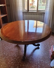 Tavolo antico antiquariato tavola rotonda vintage legno marrone