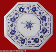 12 " Marmo Angolo Table Top Lapis Pietra Dura Inserto Arte Arredo Casa Regalo