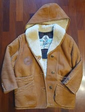 Montone Originale Winchester Tg 44 Paninaro anni 80 Shearling con cappuccio 