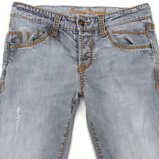 Camp David Uomo Jeans W30 L28 Grigio Sdrucito Regular Gamba Dritta Elasticizzato