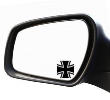 2x mirror sticker iron cross