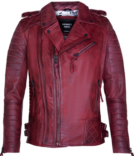 Giacca biker pelle bordeaux - giacca,