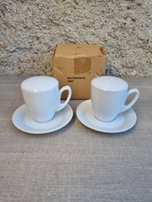 Coppia Tazze cappuccino bialetti Mukka ceramica bianca con coperchio 