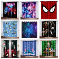 Nuova Grande 3D 2PCS Coppia Spessa Tenda Oscurante Termica Bambini TAGLIA UK