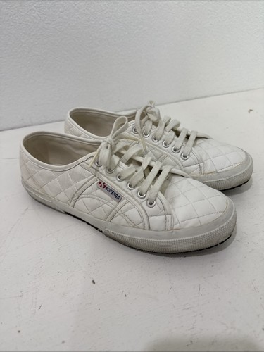 Superga white leather - white, diamond