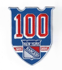 Toppa New York Rangers 100° Anniversario Logo Ricamato 4in Ferro/Cucito