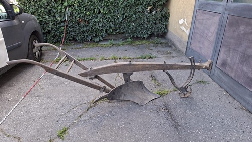 Antico aratro legno ferro - legno,