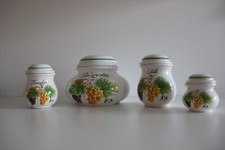 Set biscottiera, zucchero, sale, caffè, dipinte a mano