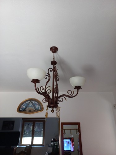 Lampadario ferro battuto - lampadario,