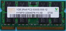 Memoria memoria notebook 1 GB DDR2 SDRAM 2Rx8 PC2-5300S-555-12 / 200pin