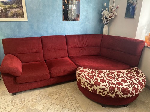 Divano rosso angolare - divano,