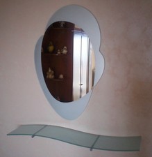 Stupenda CONSOLLE di cristallo satinato con specchio abbinato marca Tonin Casa