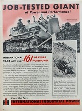 TRACTORS IH INTERNATIONAL HARVESTER TD-24  Pubblicità 1955 originale 1 pagina