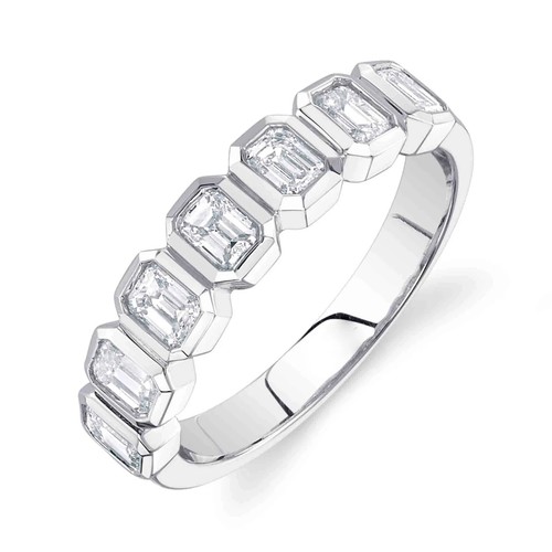 14k oro bianco smeraldo - smeraldo, anello