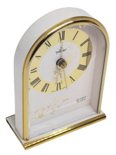 Sveglia Peter quartz da tavolo bianca suoneria allarme ottone vero vintage