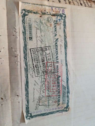 Vecchio assegno banca - vecchio,