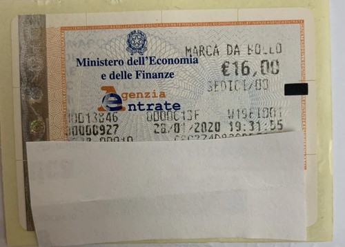 Marche bollo 00 - da, euro