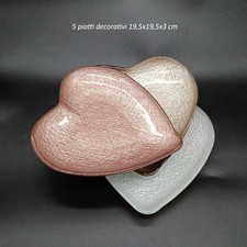 set 5 piatti a forma di cuore
