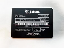 BOBCAT MT100 Data Plate