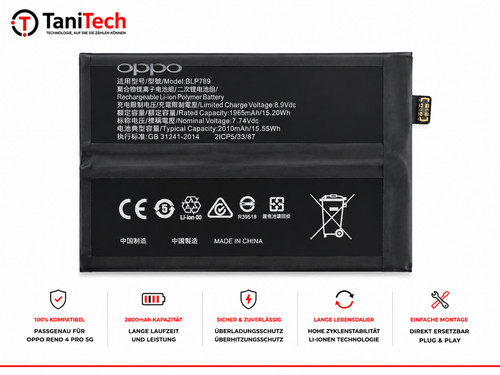 Batteria originale oppo reno - oppo, 4