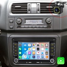 Autoradio 7" Carplay GPS NAVI WIFI Bluetooth FM RDS per Skoda Fabia II 2007-2014