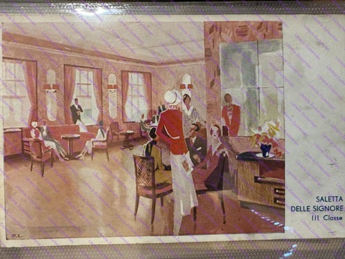 Cartolina interno nave - interno,