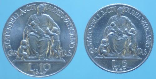 Pio xii lire 1947 roma - 10, e