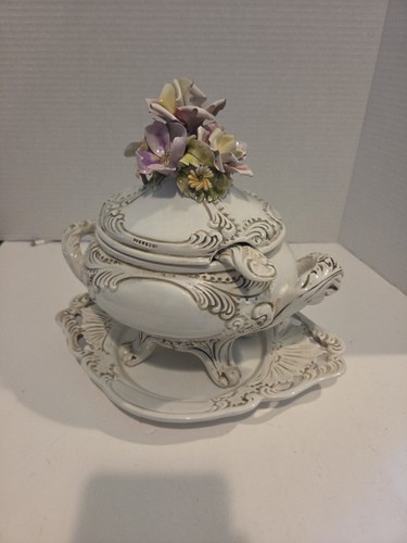 Zuppiera vintage capodimonte - zuppiera,