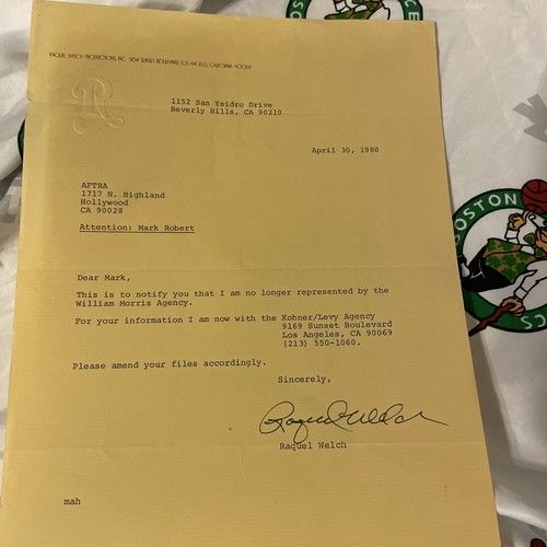 Raquel welch lettera firmata - welch,